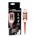 Premium Haustier-Thermometer für Tierbesitzer von Hunden, Katzen, Pferden, flexible digitale Temperatursonde inklusive Tierärztlichen Hobdays Chart