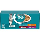 PURINA ONE Adult Katzenfutter nass, Sorten-Mix, 40er Pack (40 x 85g)