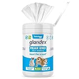Glandex® Wischtücher für Hunde, Katzen und Haustiere Reinigen desodorierende hygienische Pflegetücher für Analdrüsen (75ct Kanister)