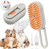 3-In-1 KatzenbüRste mit Dampf,Dampfbürste Katze Grün Steamy Brush Katze Dampfbürste für Katzen mit Spray Katzenbürste mit Wasser Katzen Dampfbürste Pflegebürste für Katzen und Hunde zur Haarentfernung