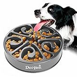 Decyam Anti Schling Napf Hund Hundenapf Langsame Fütterung Langsam Fressen Slow Feeder Dog Bowl (S/M, Grau)