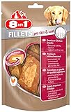 8in1 Fillets Pro Skin & Coat Hunde-Snack mit Hähnchen, funktionale Leckerlis für Hunde, aromatisiert mit Leinsamenöl, 80 g Beutel