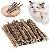 OSDUE 32 Stück Katzenminze Sticks, Matatabi-Kausticks, Katzenminze Spielzeug Katzen Kauhölzer Sticks für Katzen Zahnpflege & Gegen Mundgeruch Natürlich Sicher Katzensticks Kausticks Set