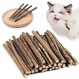 OSDUE 32 Stück Katzenminze Sticks, Matatabi-Kausticks, Katzenminze Spielzeug Katzen Kauhölzer Sticks für Katzen Zahnpflege & Gegen Mundgeruch Natürlich Sicher Katzensticks Kausticks Set