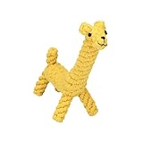 Vivifying Kauspielzeug für Welpen, aus Langlebiger Geflochtener Baumwolle Hundespielzeug Giraffe für Kleine Hunde Zahnreinigung (Gelb)