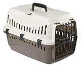 Kerbl 81346 Transportbox Expedion (Tiertransportbox Haustiere Katzen Hunde Kaninchen) aus Kunststoff 45x30x30 cm Mocaccino/Creme