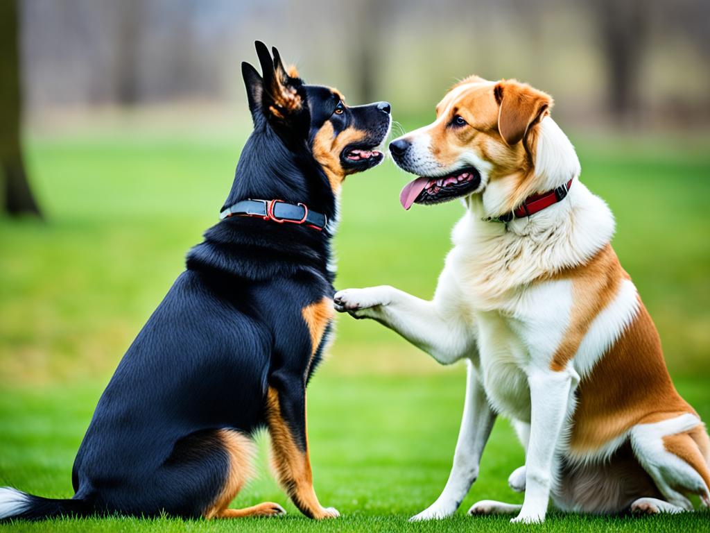 Harmonisches Kennenlernen zweier Hunde